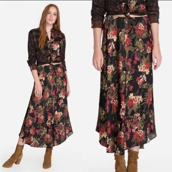 Johnny Was Dresses & Skirts - Johnny Was Workshop Floral Asymmetrical Maxi Skirt